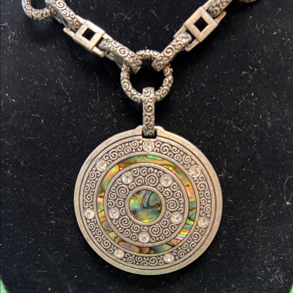 Lia Sophia Silver and Abalone Swirl Necklace